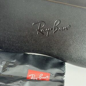 WOW ✅ Brand New 🔥 Ray-Ban Black Sunglasses Case with red Logo clean cloth